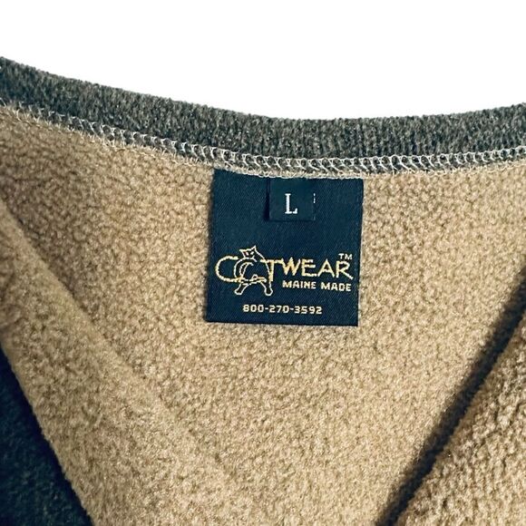 Catwear, Maine southwest boho wrap fleece cardigan - tan and green size large - Picture 7 of 10